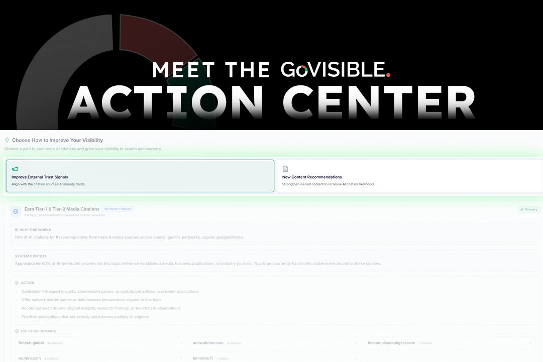 Action Center – GoVISIBLE AI Visibility Tracking to Optimization: Meet the GoVISIBLE Action Center